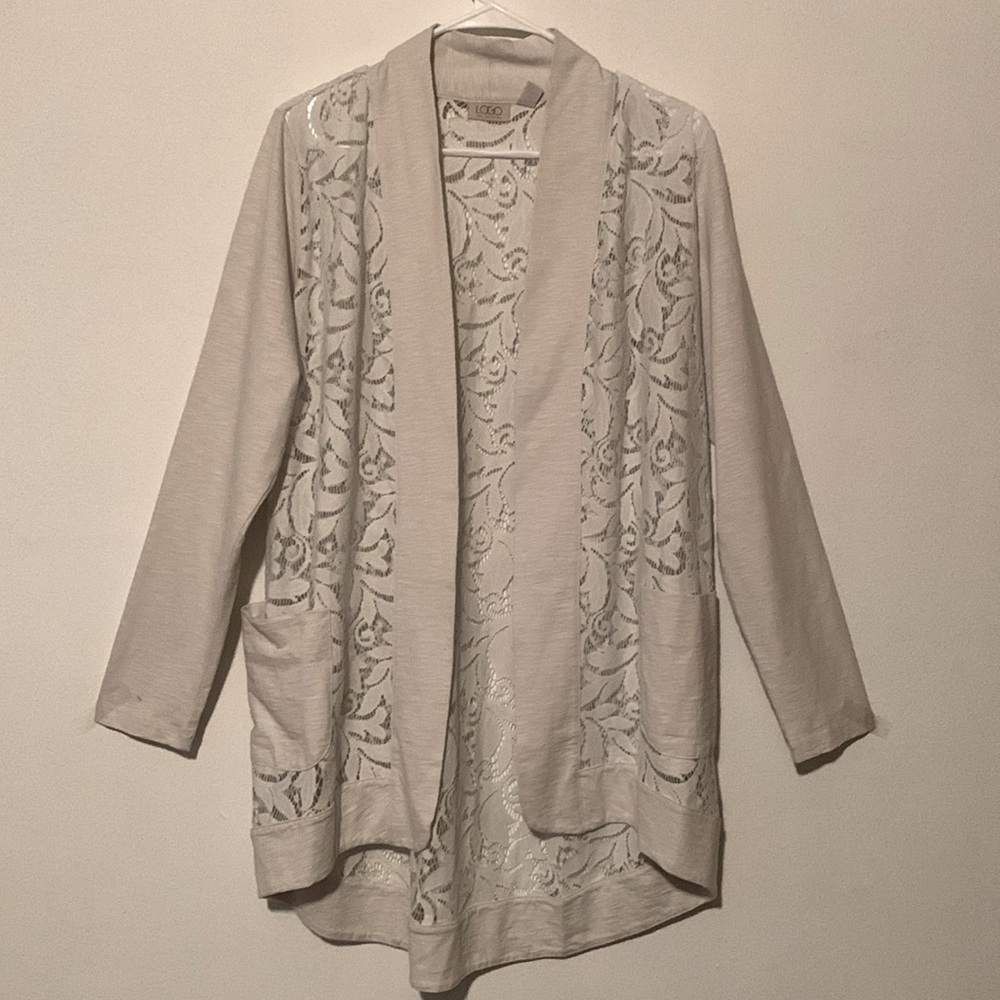LOGO Open Long Sleeve Cardigan - Picture 2 of 12